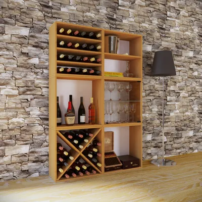 Produktbild von Weinschrank Weinregal Weino I Modulbuche