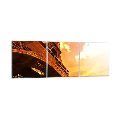 Produktbild von Bilder auf glas - Eiffelturm Paris Stadt Bau - 90x30cm - Glasbilder - Wandbilder - Kunstdruck - zum Aufhängen bereit - Wanddekoration aus Glas - Glas Bilder - Wandbild auf Glas - GCA90x30-0501