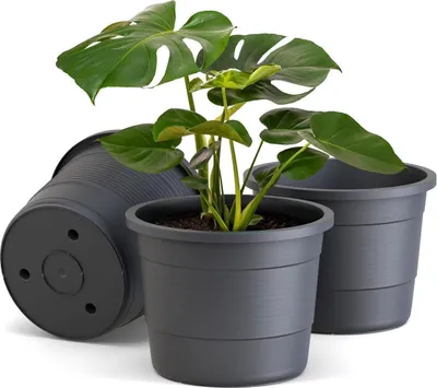 Produktbild von Plastard Blumentopf 3er Set 54 cm Durchmesser Anthrazit Pflanzkübel Pflanztopf