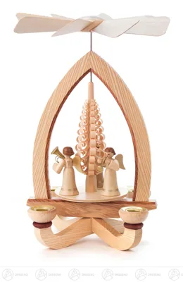 Zdjęcie produktu dla Piramida z aniołkami, na świeczki o średnicy 14 mm  Szerokość x wysokość x głębokość 19 cm x 27 cm x 19 cm NOWOŚĆ
