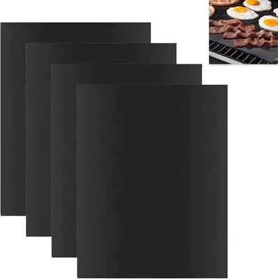 Produktbild von Silikon-Backmatten – Set mit 4 Stück – 40 x 50 cm – Silikonmatte für den Backofen – Wiederverwendbar – Hitzebeständig bis 260 °C