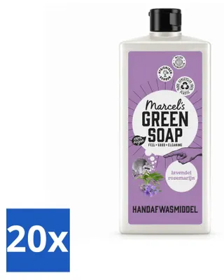 Produktbild von 20 x Marcel's Green Soap Spülmittel - Lavendel & Rosmarin - 500 ml - Vorteilspackung - 20 Stücke