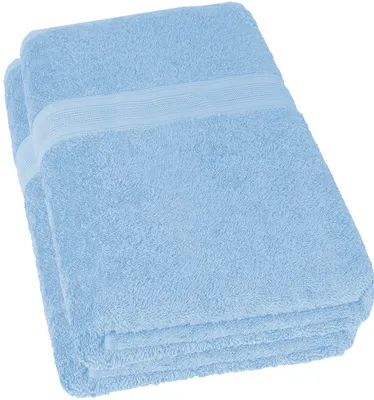 Produktbild von Frottier SAUNATÜCHER 2er Pack 80x200cm, 100% Baumwolle, Hell blau