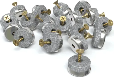 Produktbild von EAZY CASE Filzgleiter rund mit Schraube, 20 Möbelgleiter im Set, Bodenschutz, Stuhlgleiter 20 mm, Schutz für Möbel, Stühle, Parkett, Laminat, Dielen, Filzgleiter zum Schrauben, Grau