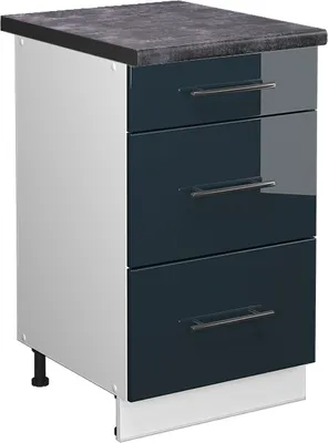Produktbild von Küchenunterschrank Vicco Fame-Line Dunkelblau Hochglanz 50 cm , AP Anthrazit, Model 49711