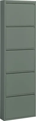 Produktbild von Schuhkipper >Bert< 5 Klappen, 10 paar Schuhe, in salbei, Metall - 51x170x16cm (BxHxT)