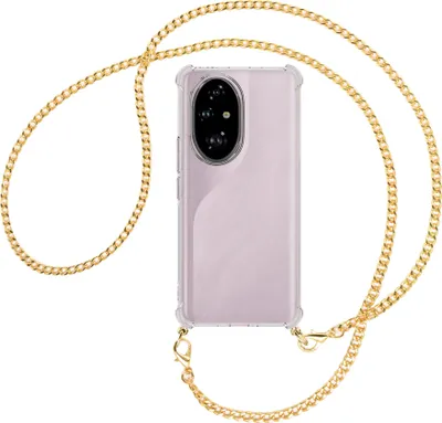 Produktbild von Handykette Backcover-Schutzhülle mit Band (Metall goldfarben) für Realme C67 5G - goldfarbene Kette