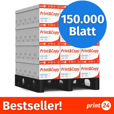 Produktbild von Druckerpapier Kopierpapier 150000 Blatt 60 x 2500 A4 Premium Hochweiß CIE 160  PEFC