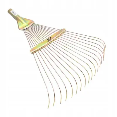Image de Râteau métallique rond avec fil réglable, galvanisé, pour feuilles de jardin