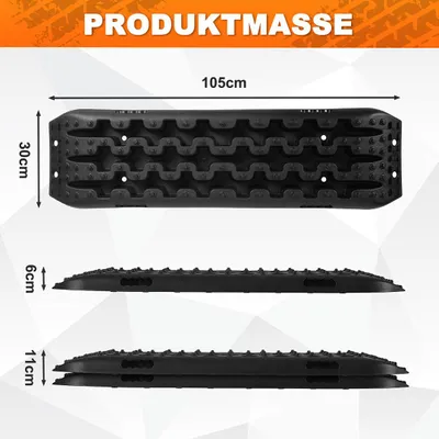 Obrázek produktu pro Vigevee – sada 2 pískových desek pro vyproštění, nosnost 10 t, vyprošťovací desky 105 x 30 x 6 cm s taškou a držákem, pro obytná vozidla 4x4