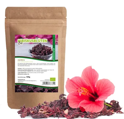 Produktbild von Mynatura  Hibiskusblüten getrocknet ganz - ab 500g - 1 Beutel