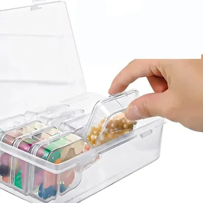 Aufbewahrungsboxen, 15 Stück, durchsichtig, mit Klappdeckel