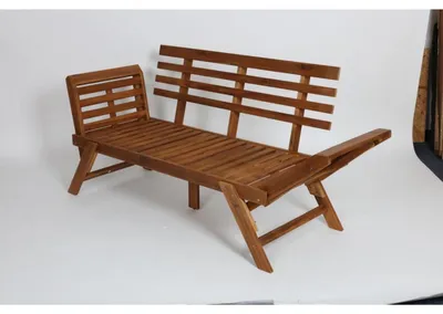 Produktbild von Gartenbank 196x70x75cm Klappbar Akazienholz Liege Sofa Park Sitzen Gartenmöbel