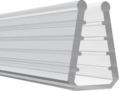 Produktbild von Transparente Silikondichtung für Glas - Duschtür, Schiebetür - 2 m - 8 mm Höhe - 6 mm Glasstärke