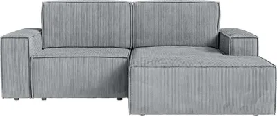 Produktbild von FEDVE Ecksofa KOKKO MINI mit Cordbezug mit Schlaffunktion, Grau