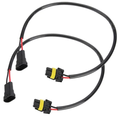 Image de 2 connecteurs femelles pour câbles de raccordement d'adaptateurs de conversion pour phares et antibrouillards H11 9006