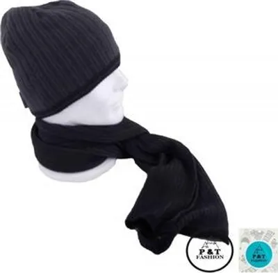 Produktbild von P&T Herren Wintermütze Schwarz - Größe 58-60 mit Fleece-Innenfutter
