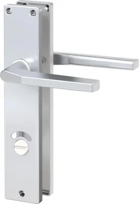 Produktbild von BASI - Langschild-Drücker-Garnitur - ZB 4100 - Alu F1 - eckig - Lochung: WC - 7420-1401