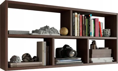 Produktbild von MATKAM TEO Hängeregal in moderner Optik, B113,6 x H50 x T25 cm, Wandregal in verschiedenen Ausführungen erhältlich, für Arbeits-, Wohn-, Schlaf- oder Jugendzimmer (Wenge)