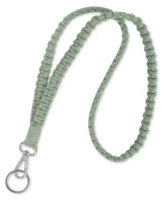 Produktbild von Langes Schlüsselband, handgefertigtes Polyester-Schlüsselband mit Metallring, für Schlüssel, Ausweishülle, Geldbörsen (grün)