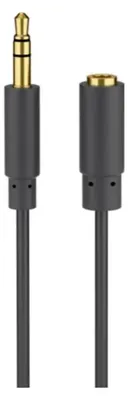 Produktbild von Kopfhörer- und Audio- Verlängerungskabel AUX, 3,5mm 3-pol, slim Klinke 3,5 mm Stecker (3-Pin, stereo) > Klinke 3,5 mm Buchse (3-Pin, stereo)