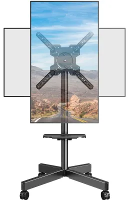 Obrázok produktu pre TV stojan 23 až 60 palcov, s kolieskami, VESA 400x400 mm, 35 kg, nastaviteľná výška, pre prezentácie