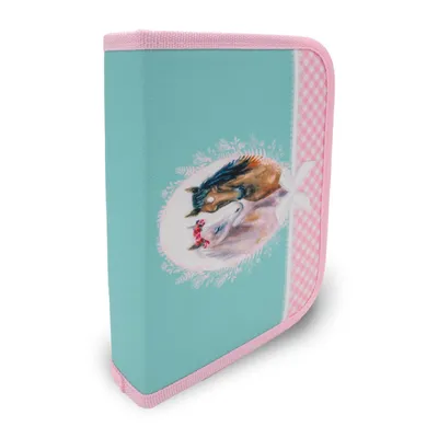 Produktbild von itenga Schüler-Etui Mäppchen Pferd 28 teilig 1-Zipper