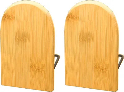 Produktbild von 2 Stück Holz-Buchstützen, einfache Form, abgerundete Kanten, Buchstopper für Arbeitszimmer, Büro, klein