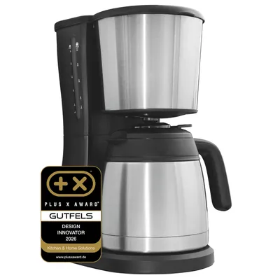 Produktbild von Gutfels Filterkaffeemaschine COFFEE 2030 | 1,25 Liter Volumen für max. 12 Tassen | 980 Watt | Thermoskanne | Wasserstandsanzeige | herausnehmbarer Filtereinsatz | Tropfstopp-Funktion | 1x4 Filtergröße | Abschaltautomatik