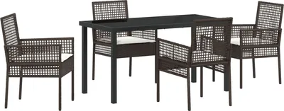 Produktbild von Möbel 5-teiliges Garten Essset mit Kissen Braun Poly Rattan - Gartenstühle 3379872