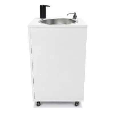 Produktbild von Mobiles Handwaschbecken Waschbecken Bigwhite mit Seifenspender Batterie betriebener Wasserhahn Weiß