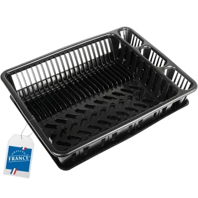 Produktbild von Abtropfgestell 50x38,5cm Geschirrkorb Abtropfgitter aus Kunststoff Spüle Abtropfkorb Geschirr Schwarz