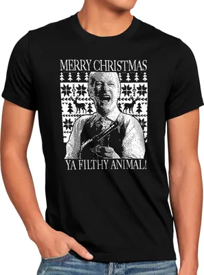 Produktbild von style3 Filthy Animal Herren T-Shirt kevin xmas weihnachten weihnachtspullover pulli ugly sweater strick