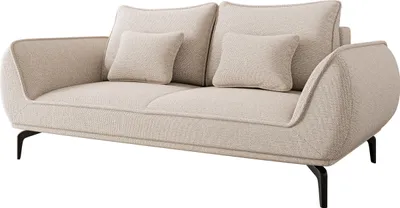 Produktbild von MIRJAN24 Sofa Cavo 2, 2-Sitzer Couch, Schwarze Metallfüße, Polstersofa mit Kissen-Set (Farbe: Aragon 03)