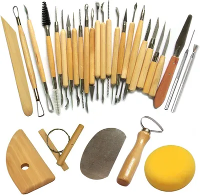 Produktbild von Töpferwerkzeug-Set, Tonmodellierwerkzeug, Meißel für Töpfer/Keramikkünstler, 30-teilig