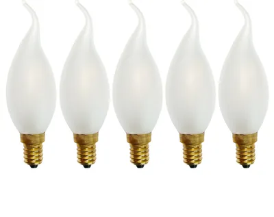 Produktbild von 5 x LED Filament Kerze Windstoß 1W fast 15W E14 MATT Fadenglühbirne warmweiß 2700K