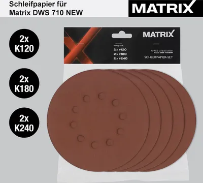 Produktbild von MATRIX Schleifpapier für Trockenbauschleifer DWS 600 710 710 NEW 6 Stück