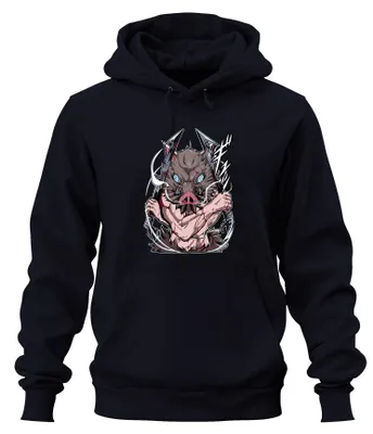 Produktbild von Anime Wildschwein Dämonenjäger Zweiklingen Manga Cosplay Hoodie Kapuzenpullover, Navy, XL