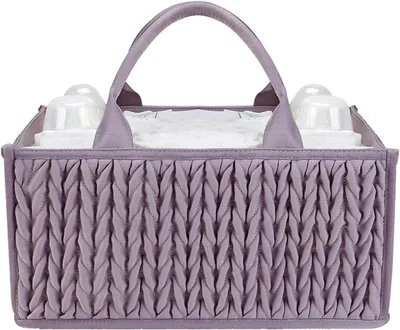 Immagine prodotto di Contenitore portatile per pannolini - Organizzatore per pannolini - Organizzazione della cameretta del bambino - Con divisori rimovibili - 36 x 31 x 9 cm