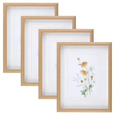 4er-Pack 20x25 cm Holz-Fotorahmen mit Papierklemmen