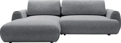 Produktbild von Ecksofa mit Schlaffunktion - Ecke links - melierter Stoff - Grau - MONELIA