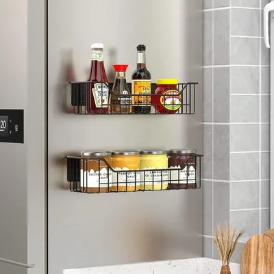 Obrázek produktu pro Kovová tabule na bylinky, 2 ks, černé kuchyňské magnety, tabule na bylinky, kovové kuchyňské desky, tabule na bylinky, bez vrtání, samolepicí