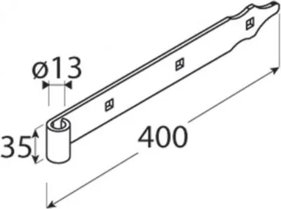 Produktbild von Ladenband, gerade, Abschluss abgerundet 400mm schwarz dekorativ