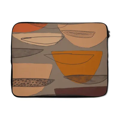 Produktbild von MuchoWow® Laptop Hülle 17 Zoll Laptoptasche Abstrakt - Vintage - Formen - Pastell - Zipper - Schutzabdeckung