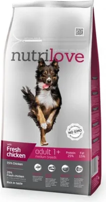 Obrázok produktu pre Nutrilove GRANULE pre psov dospelých stredných plemien s čerstvým kuracím mäsom 8 kg