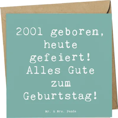 Produktbild von Mr. & Mrs. Panda Grußkarte Spruch 2001 Geburtstag - Meeresbrise - Geschenk, anlasskarte, Klappkarte, Geburtstagsgeschenk, doppelkarte, Happy Birthday, Geburtstagsgruß