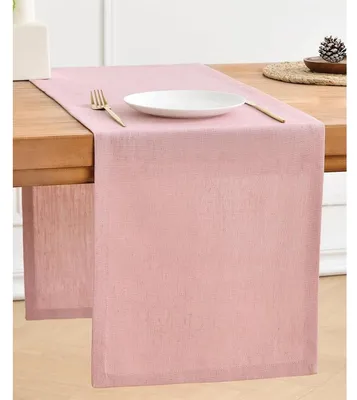 Produktbild von Tischläufer Rosa 33x90cm Leinen Polyester Abwaschbar
