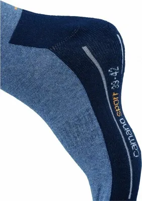 Produktbild von Camano 2er Pack Damen, Herren Sport Socken blau, Bund ohne Gummidruck