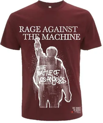 Obrázek produktu pro Rage Against The Machine BOLA Album Cover (Back Print) Maroon Red L Tričko