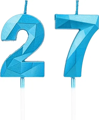 Imagen del producto de Número 27, velas azules para pastel de cumpleaños